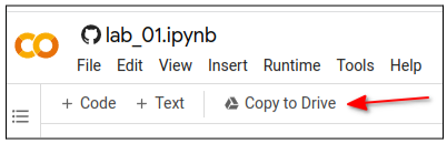 Saving a copy of the notebook to Google Drive from the Colab File menu